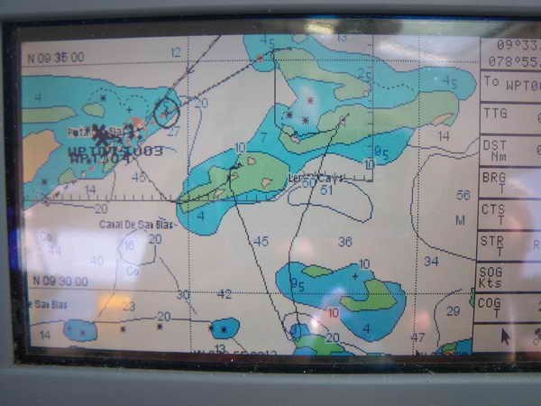 Unsere Route auf dem Kartenplotter